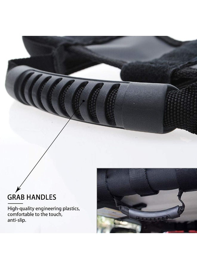 KISSUN 4X Roll Bar Grab Handles for Jeep Wrangler, Fit for 1955-2021 Jeep Wrangler YJ CJ TJ JK JKU JL JLU & Gladiator JT Sports Sahara Freedom Rubicon X & Unlimited X 2/4 Door Roll Bar (Black) - Image 3